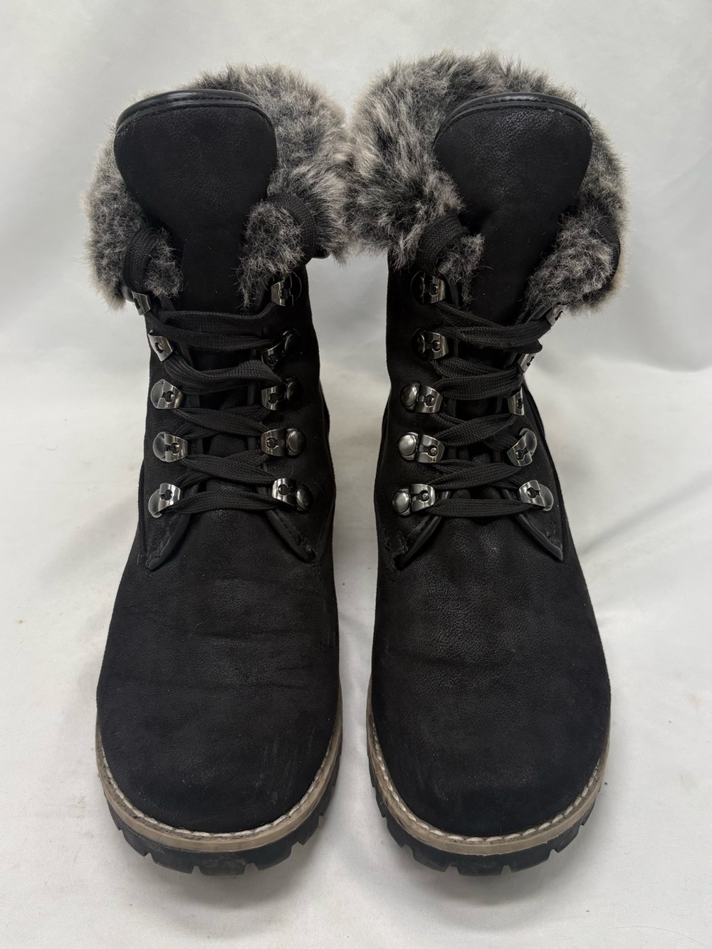 Cliffs By White Mountain Womens Size 10 M Black Paddington Faux Fur Ankle Boots